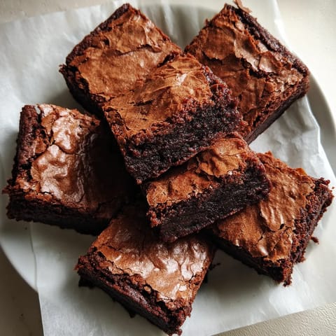 A plate of fudgy brownies.