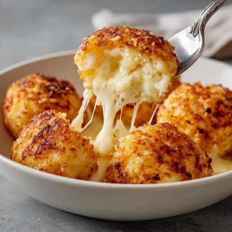 A bowl of mashed potato cheese puffs.
