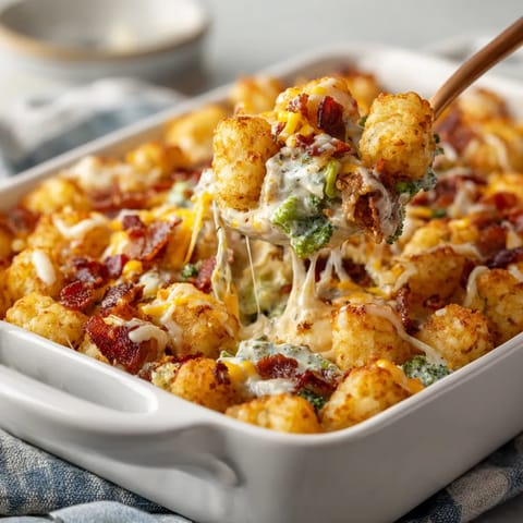 A dish of chicken bacon ranch tater tots.