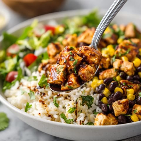 A bowl of rice and meat with a spoon in it.