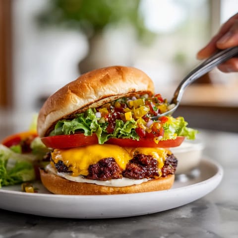 A person is picking up a burger with a fork.