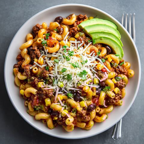 A plate of food with pasta, meat, and vegetables.