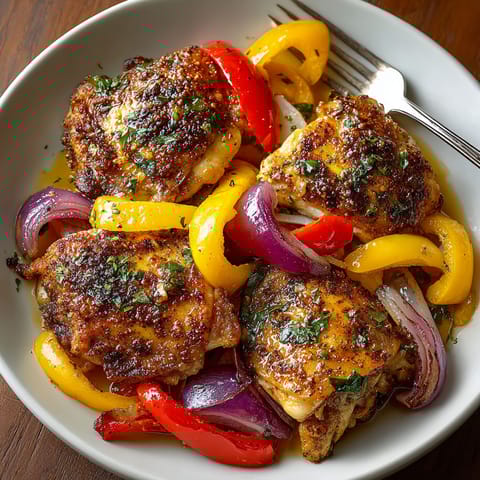 A white bowl filled with chicken and vegetables.
