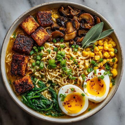 A bowl of Pumpkin Miso Ramen with Crispy Sage.