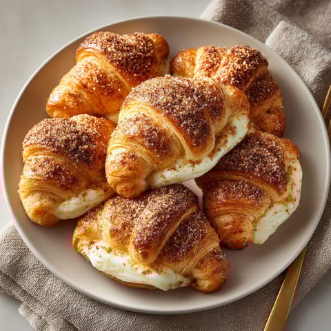 A plate of pumpkin cheesecake crescent rolls.