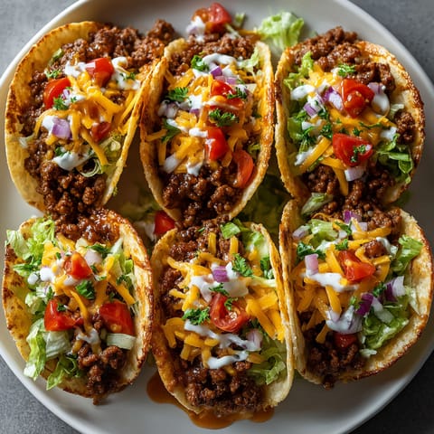 A plate of tacos with meat and vegetables.