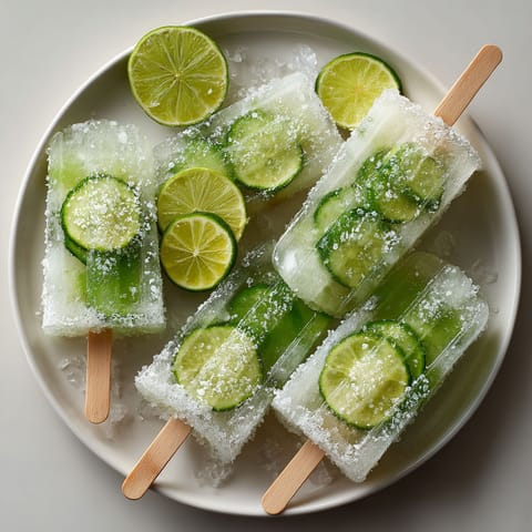 A plate of lime and cucumber ice cream.