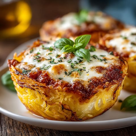 Two cups of spaghetti squash lasagna.