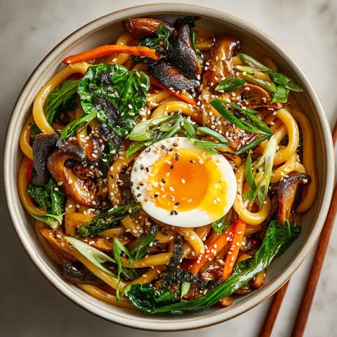 A bowl of Japanese Miso Butter Udon Fusion Bowl.