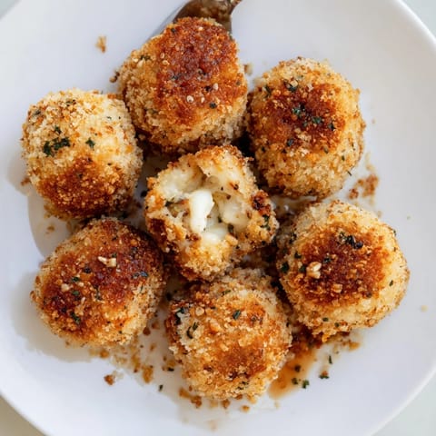 Cheesy Garlic Potato Rice Balls