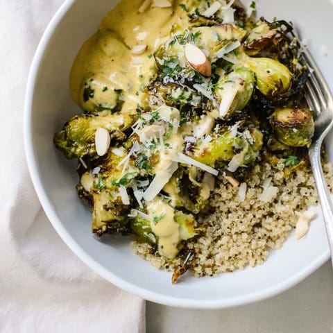 Alfredo Roasted Brussels Bowl