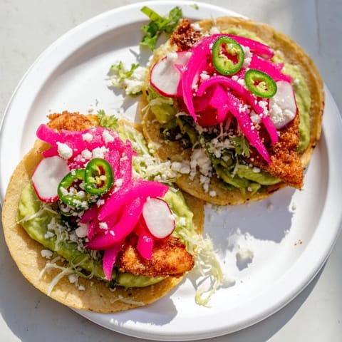 Pickled Onion Avocado Tacos