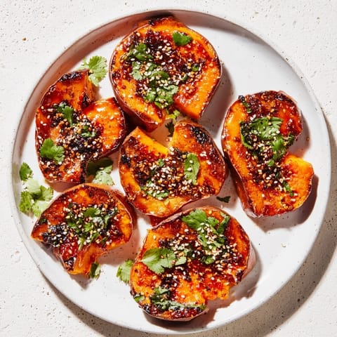 Smashed Sweet Potatoes Gochujang