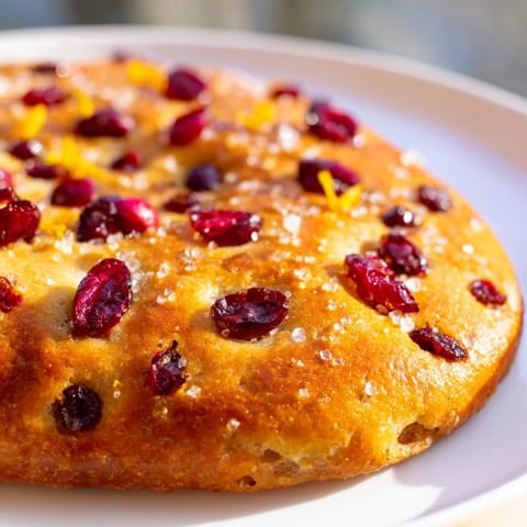 Cranberry Orange No-Knead Focaccia