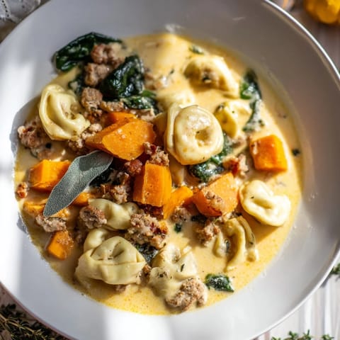 Creamy Sausage Tortellini Soup