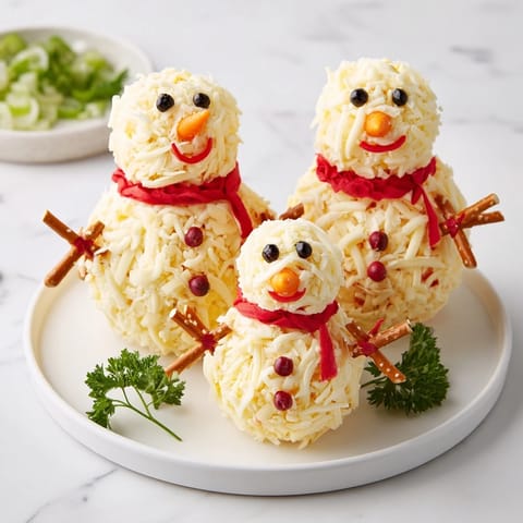 Snowman Cheese Ball Trio