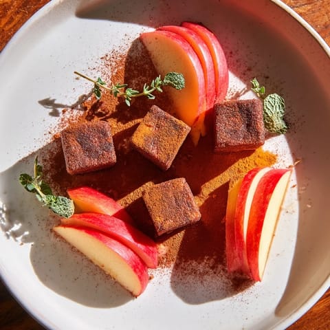 A close-up shows the delicious The Autumn Ember arrangement with apples surrounding paprika-dusted cheese cubes.