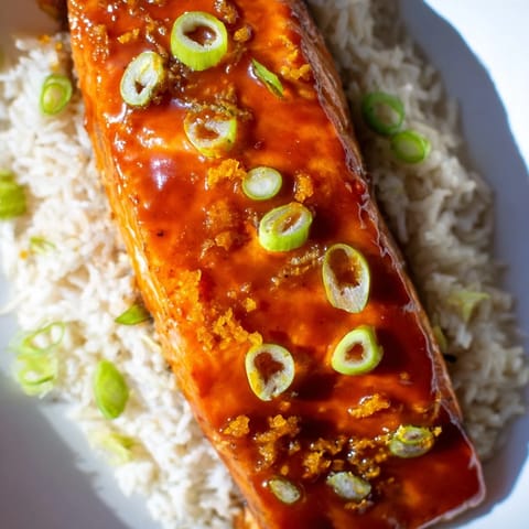 Sticky Orange Salmon Rice