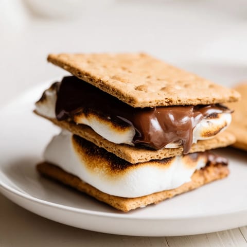 Perfectly toasted air fryer smores – a quick dessert with gooey chocolate and marshmallow goodness.
