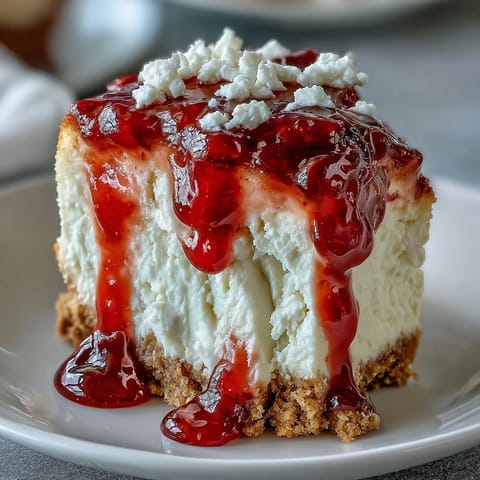 Creamy high protein cheesecake bites with a buttery graham cracker crust and fresh strawberry topping.  