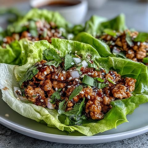 Low-carb, gluten-free turkey lettuce wraps served with colorful crunchy veggie sticks for a fresh and satisfying lunch.  