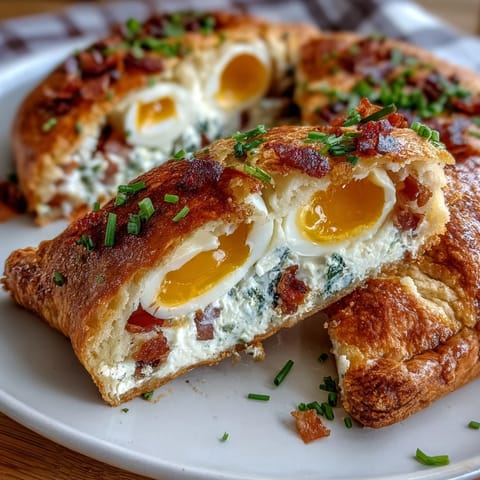 A golden savory Easter pie with hard-boiled eggs and ham, perfect for spring brunch.