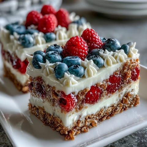 Fourth of July Cheesecake Flag