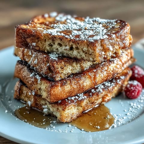 Healthy Low Calorie Protein French Toast with a fluffy texture, ready for syrup.