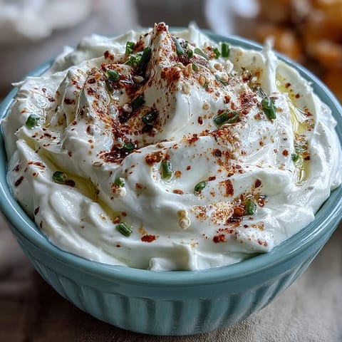 High Protein Greek Yogurt Dip with fresh herbs and spices in a white bowl, surrounded by colorful vegetable sticks and whole grain crackers for a healthy snack platter.
