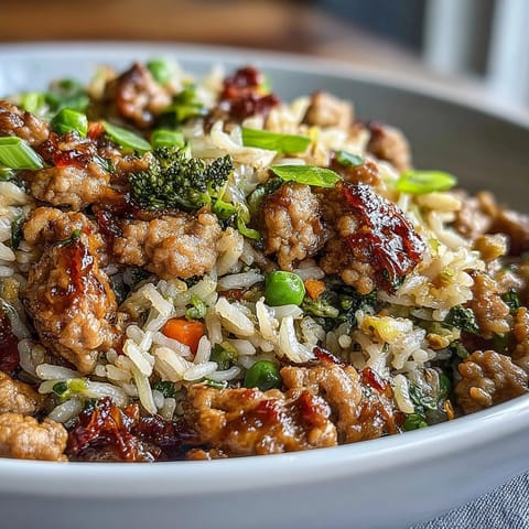 A hearty bowl of ground turkey meal prep with colorful veggies and fluffy rice, ready for healthy lunches.