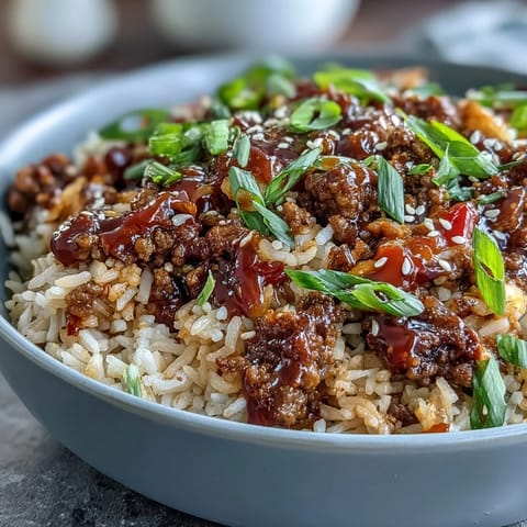Spicy Ground Beef Rice Bowl