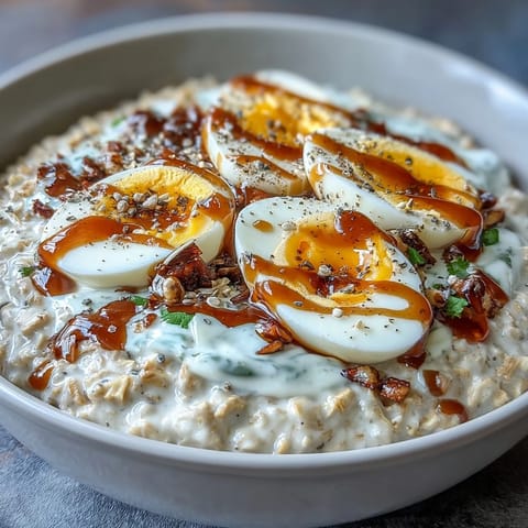 Nutritious make-ahead breakfast featuring protein-rich eggs, creamy oats, and tangy Greek yogurt for busy mornings.