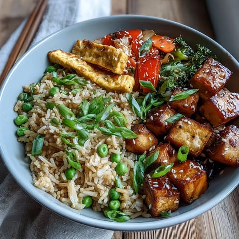 High protein egg fried rice with colorful vegetables and scrambled eggs in a hot skillet.