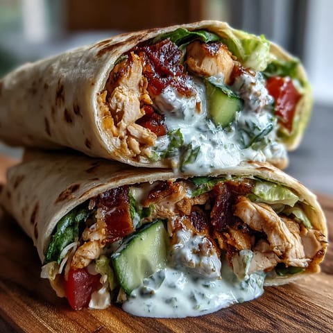 Fresh and healthy low-calorie high-protein chicken wraps with crisp veggies and tender chicken breast in a whole wheat tortilla.