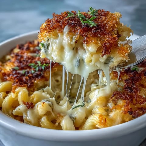 Golden-brown baked Tini's Viral Mac and Cheese, bubbling with creamy, cheesy pasta goodness.