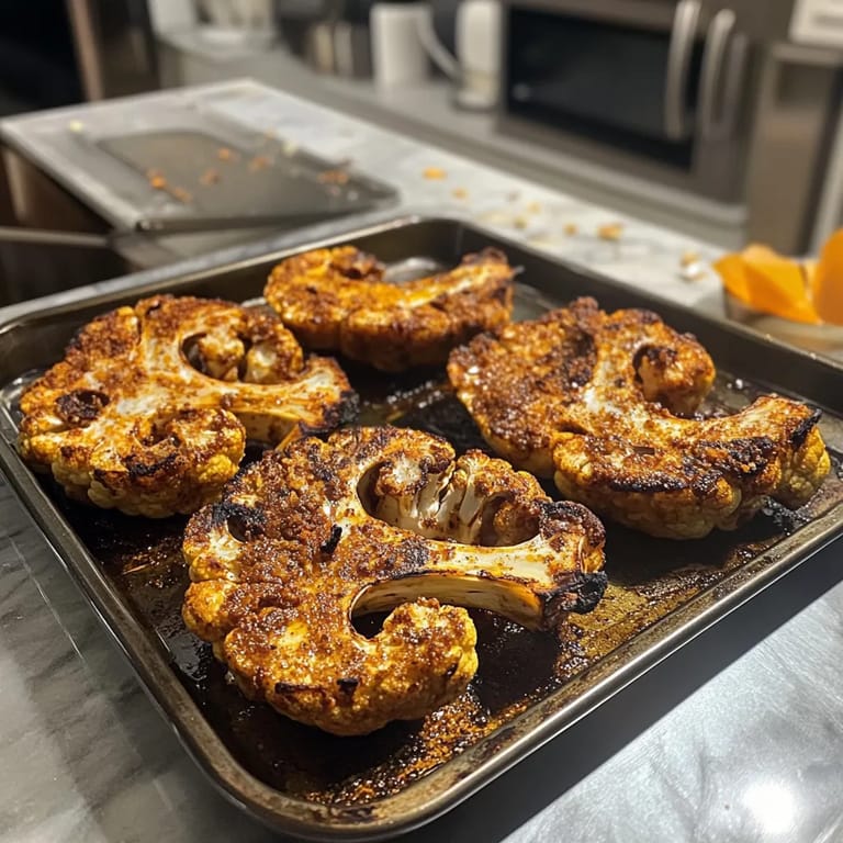 Roasted cauliflower steaks.