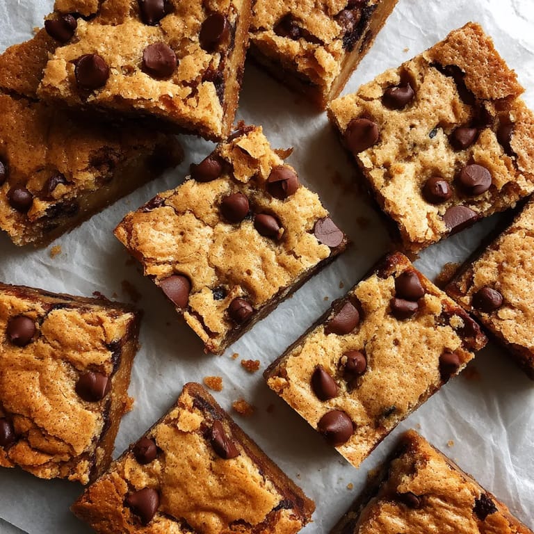 A close up of chocolate chip cookie bars.