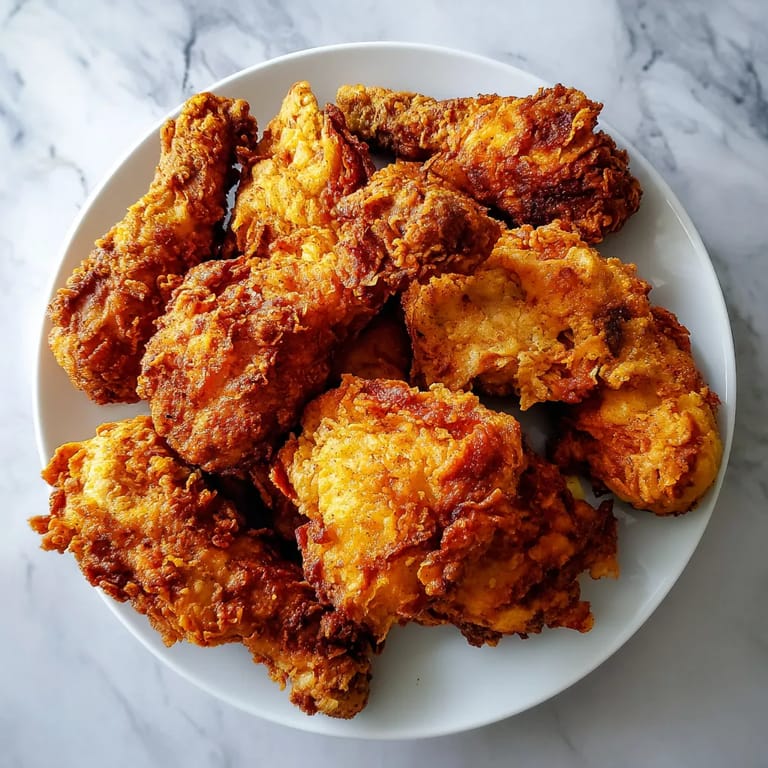 A plate of fried chicken.