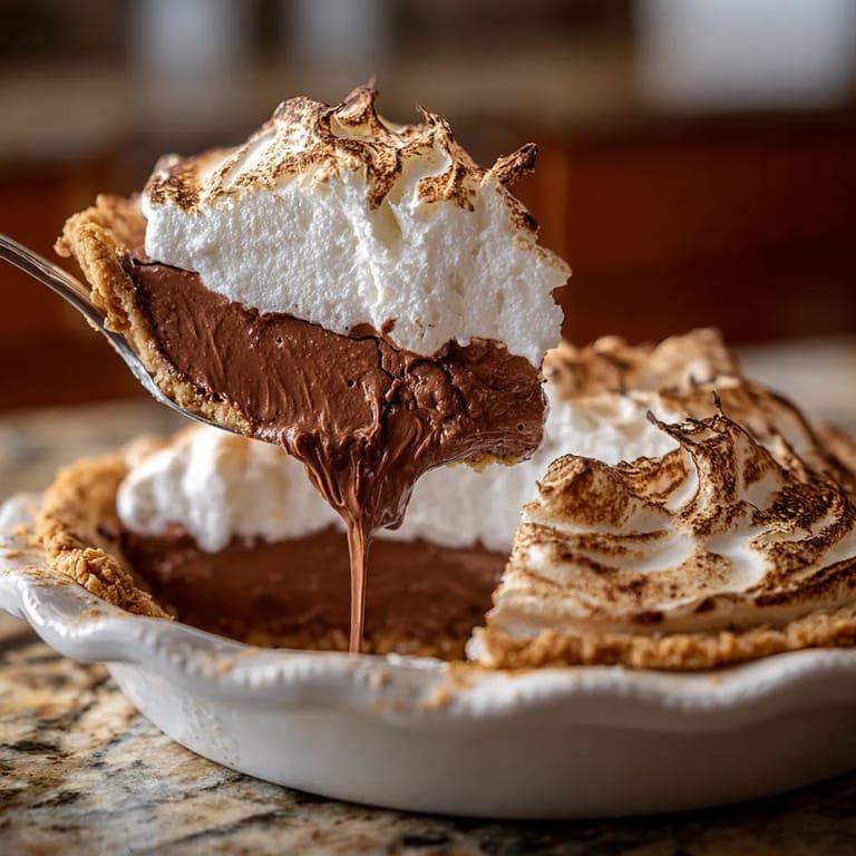A slice of old-fashioned chocolate pie.