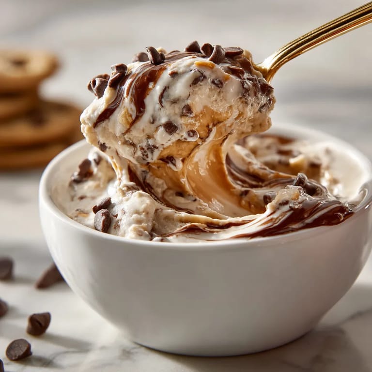 A bowl of Greek yogurt cookie dough.