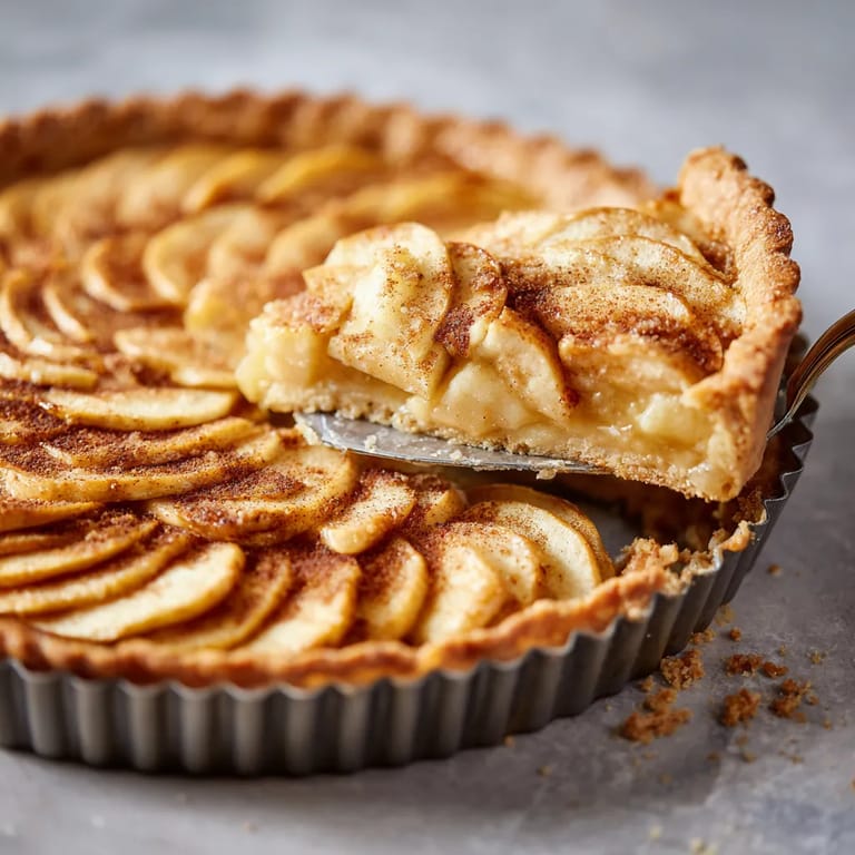 A slice of apple pie with a spoon in it.