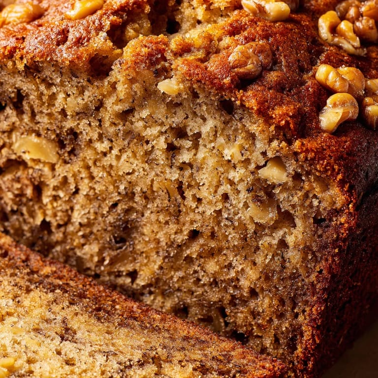 A slice of banana nut bread.