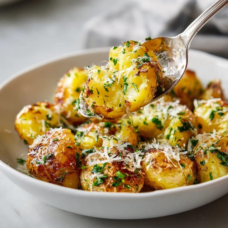 A spoon is being used to scoop up some potatoes.