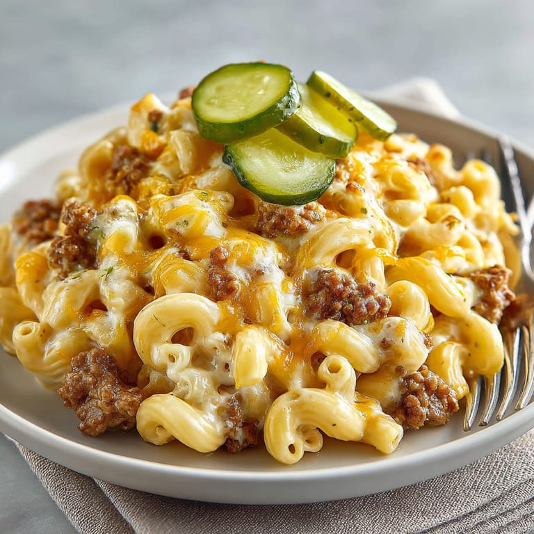 A plate of pasta with cheese and cucumber on top.