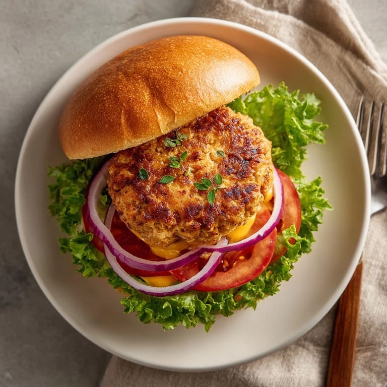 Close-up of juicy Spicy Turkey Burgers with Honey Chipotle Sauce ready to serve for summer grilling.