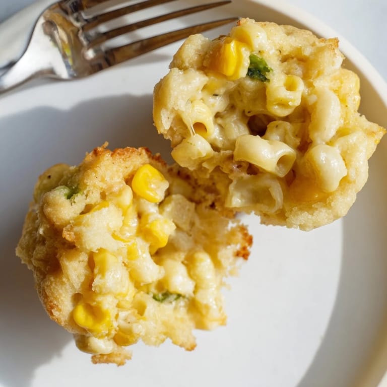 Delicious Mac and Cheese Sweet Corn Muffins, warm and cheesy, a comforting treat.