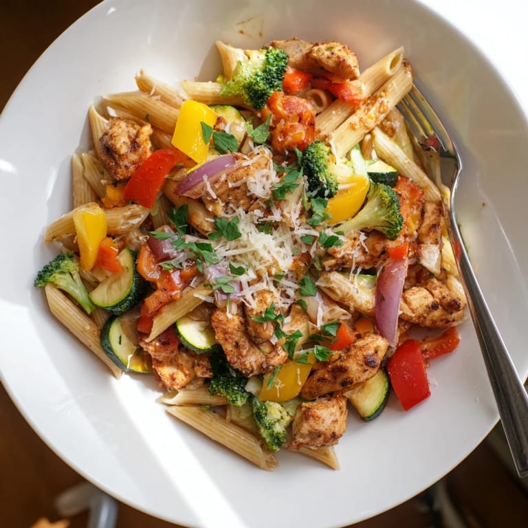 Golden-brown Cajun Chicken Alfredo Veggie Bake, bursting with flavor and fresh vegetables.