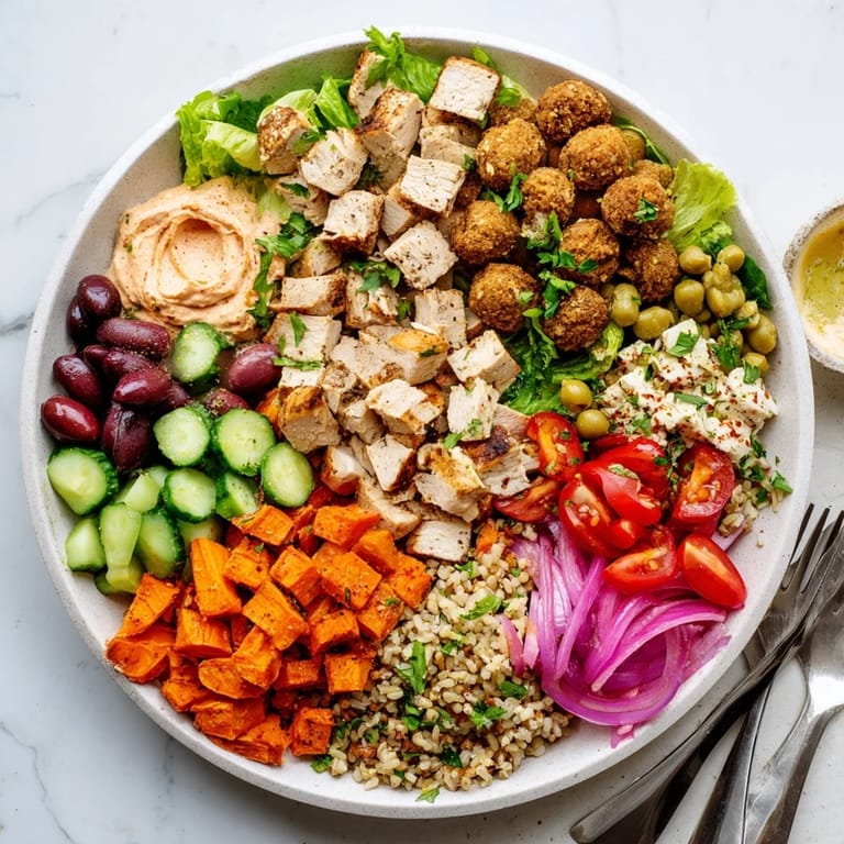 Guests crafting personalized bowls filled with grains, proteins, and fresh veggies in vibrant textures.  