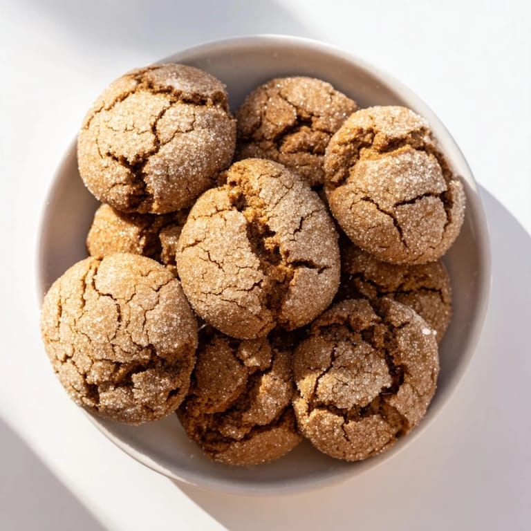 Sweet and fragrant Express Gingerbread Latte Cookies, beautifully crinkled, waiting to be enjoyed.