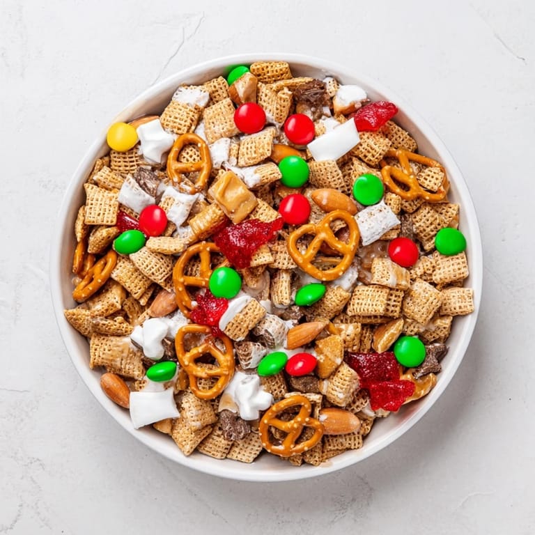 Enjoy the delicious blend of sweet, salty Holiday Mix, a perfect holiday snack mix recipe.